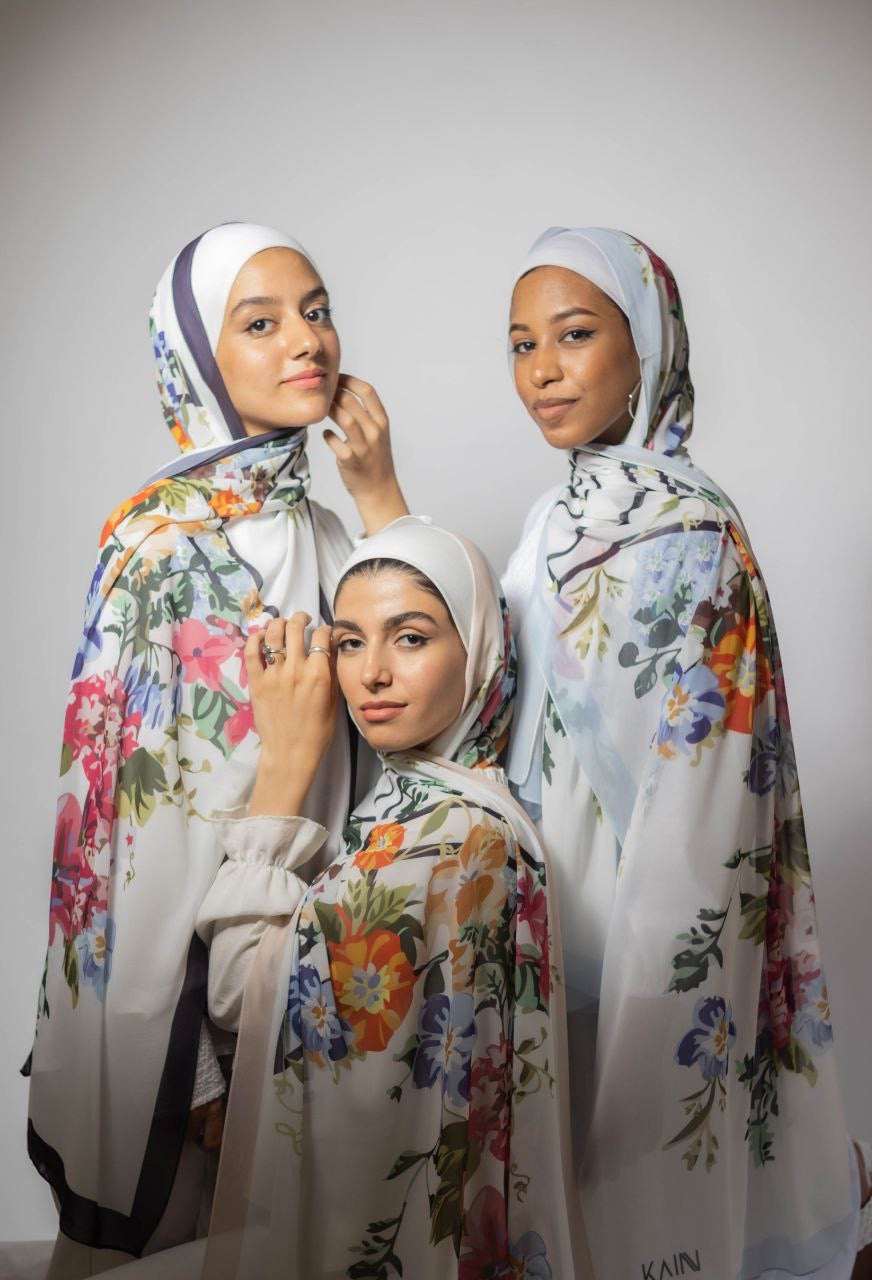 Love Garden – Soft and Airy Scarf Hijab for a Gentle and Elegant Daily Look | حجاب شال ناعم وخفيف لإطلالة يومية رقيقة وأنيقة