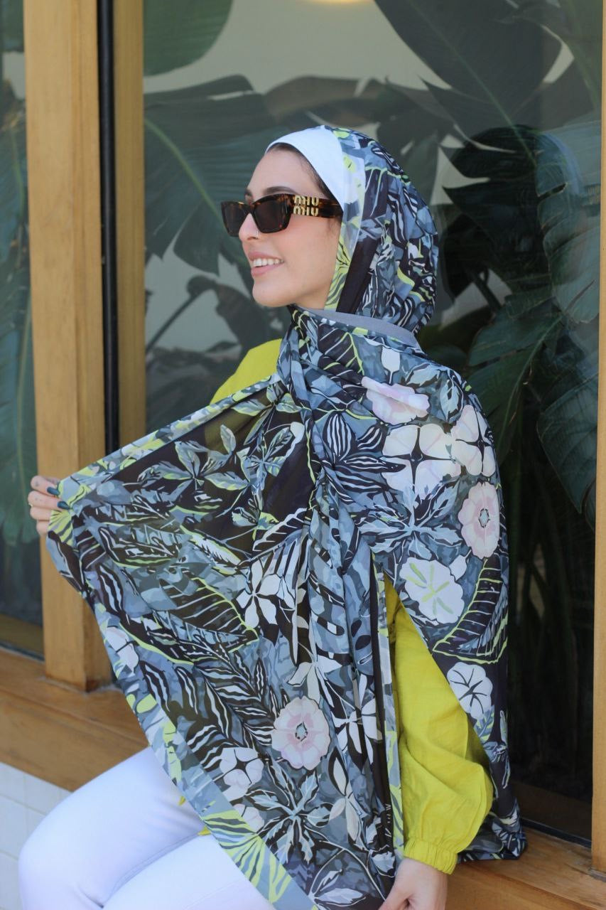Black Westeria – Luxurious and Flowing Scarf Hijab for Elegant Everyday Style | حجاب شال فاخر ومتدفق لإطلالة يومية أنيقة