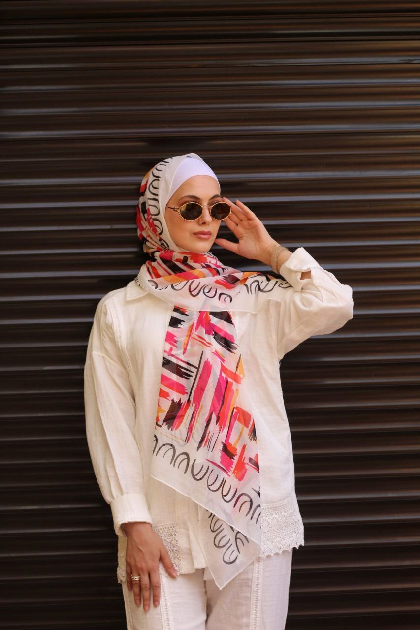 Blocks – Modern and Lightweight Scarf Hijab for Stylish Everyday Wear | حجاب شال عصري وخفيف لإطلالة يومية أنيقة