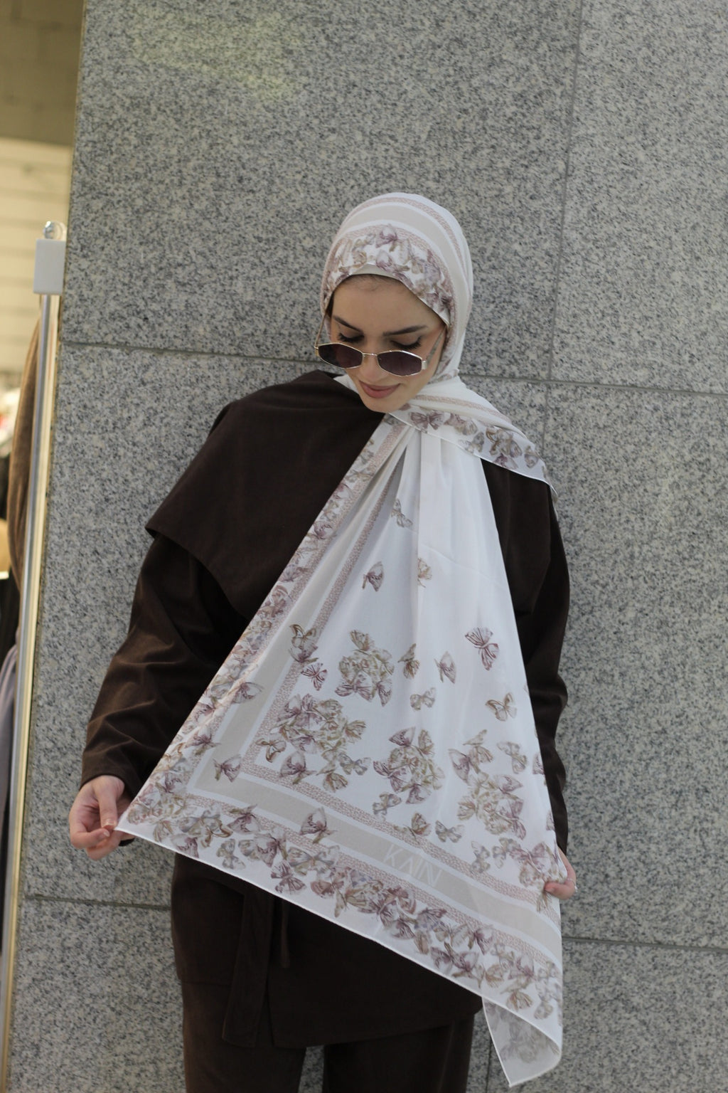 Nude Butterflies -Soft, Lightweight & Stylish Everyday Wear -حجاب / شال ناعم وخفيف وأنيق للاستخدام اليومي