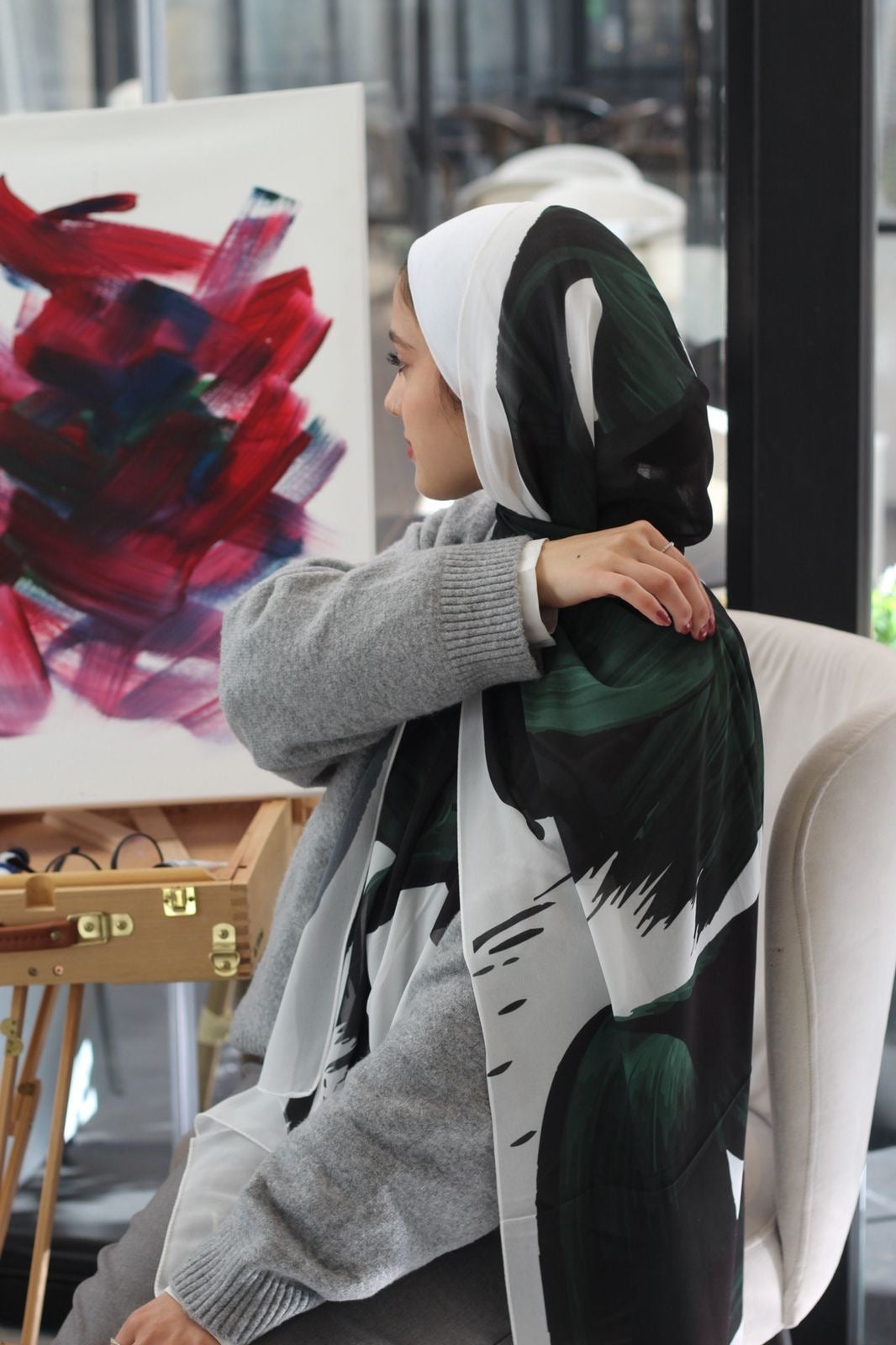 Ink– Soft, Elegant, and Comfortable Daily Scarf Hijab for Effortless Style-حجاب شال ناعم أنيق ومريح للبس اليومي بسهولة وأناقة