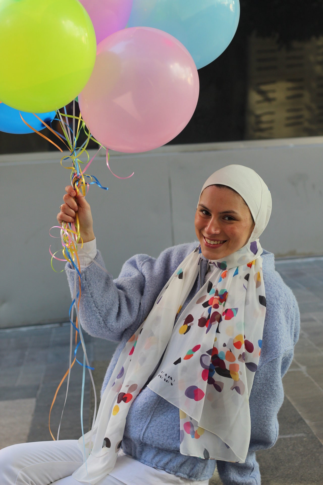 Confetti – Colorful and Lightweight Scarf Hijab for Fun and Comfortable Everyday Wear-حجاب شال ملون وخفيف للبس اليومي المريح والممتع
