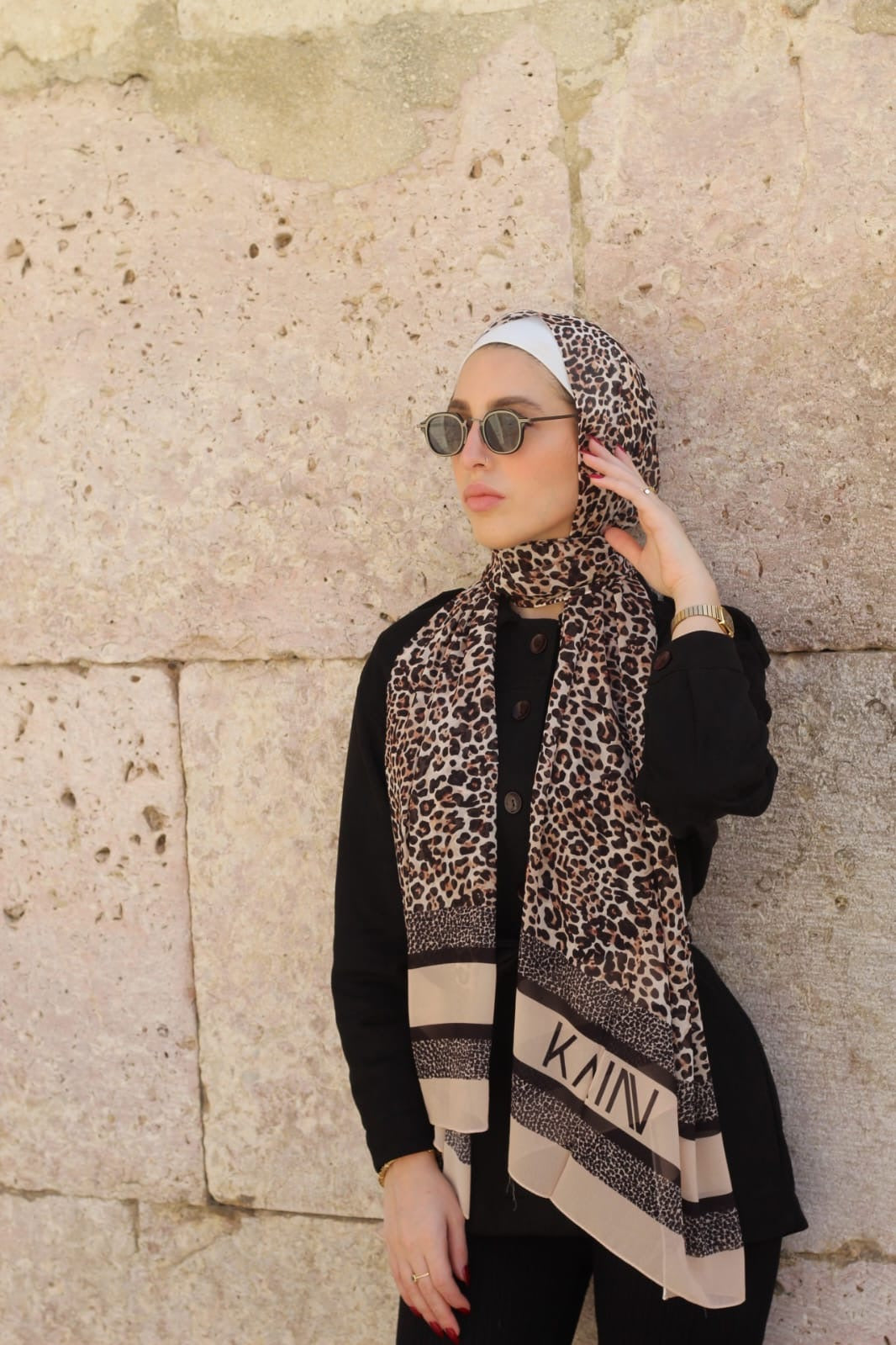 Kain Leopard Elegant & Soft Modest Scarf for Women – Lightweight, All‑Day Comfort - حجاب أنيق – شال ناعم ومريح للنساء – خفيف - للاستخدام اليوم