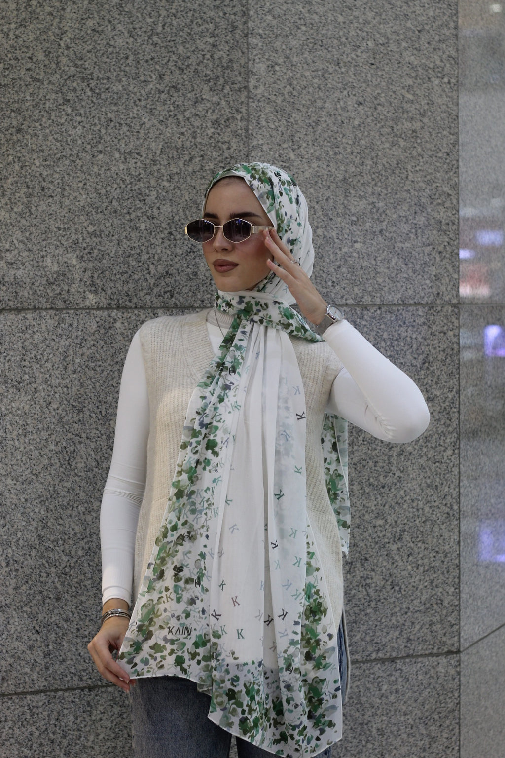 Its Raining-  KAIN-Trendy Hijab Scarf for Women- حجاب / شال عصري للنساء