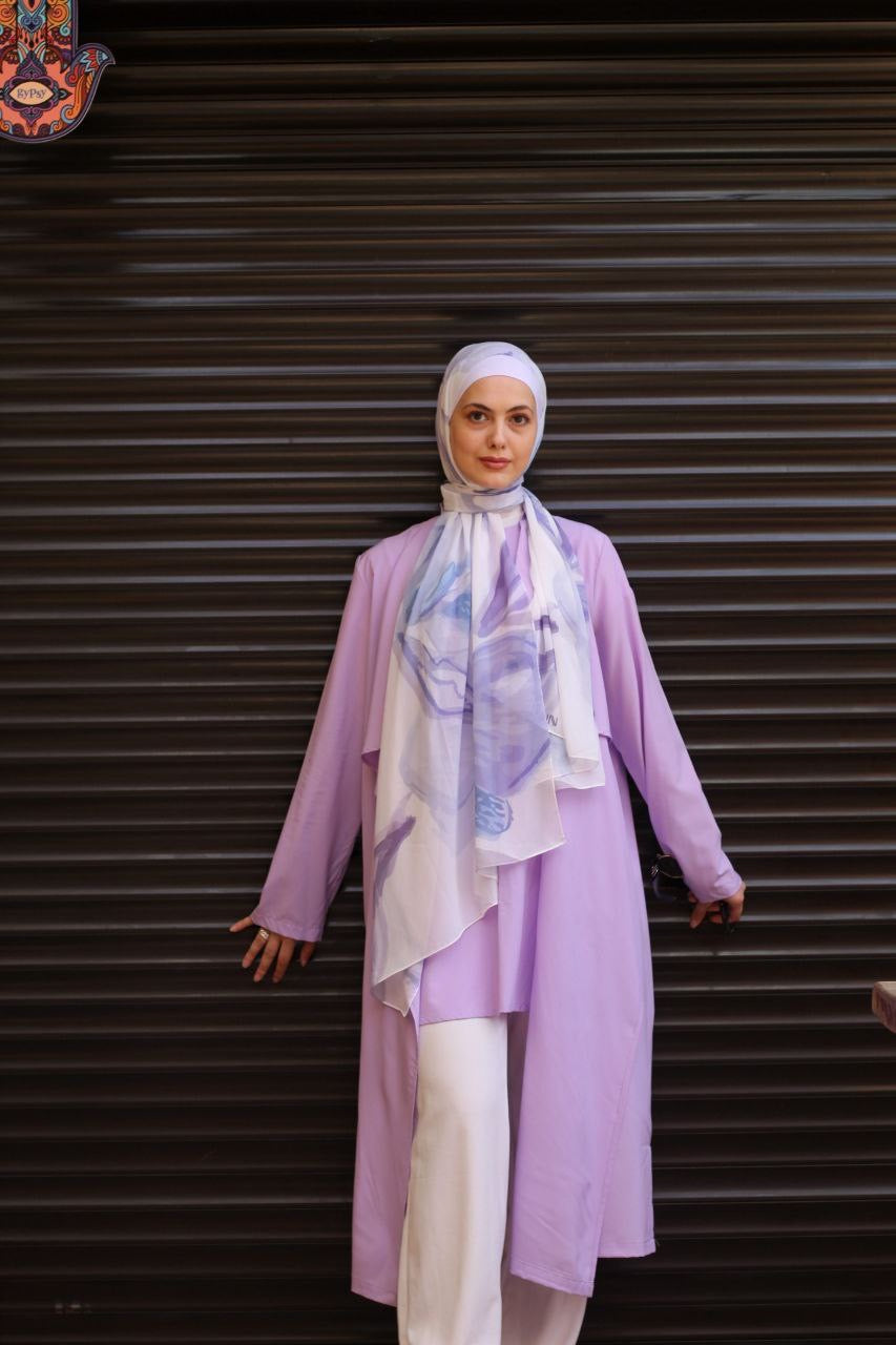 Purple Mist – Soft and Flowing Scarf Hijab for a Calm and Elegant Everyday Look | حجاب شال ناعم ومتدفق لإطلالة يومية هادئة وأنيقة