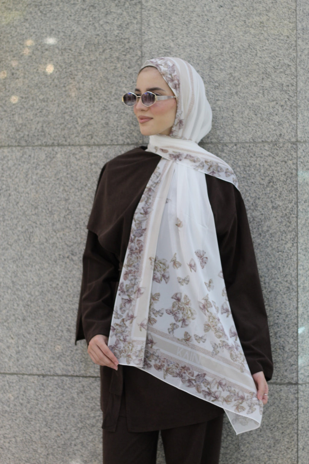 Nude Butterflies -Soft, Lightweight & Stylish Everyday Wear -حجاب / شال ناعم وخفيف وأنيق للاستخدام اليومي