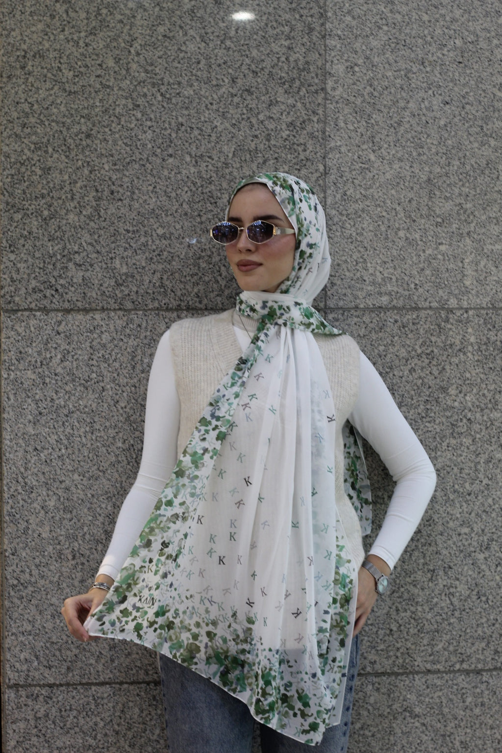 Its Raining-  KAIN-Trendy Hijab Scarf for Women- حجاب / شال عصري للنساء