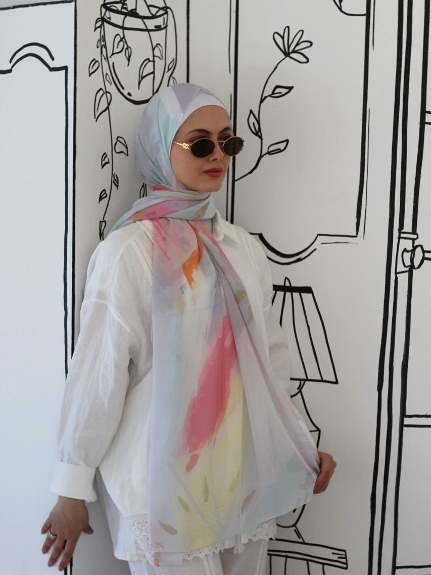 Cotton Candy – Light and Charming Scarf Hijab for a Fresh Everyday Look-حجاب شال خفيف وجذاب لإطلالة يومية منعشة