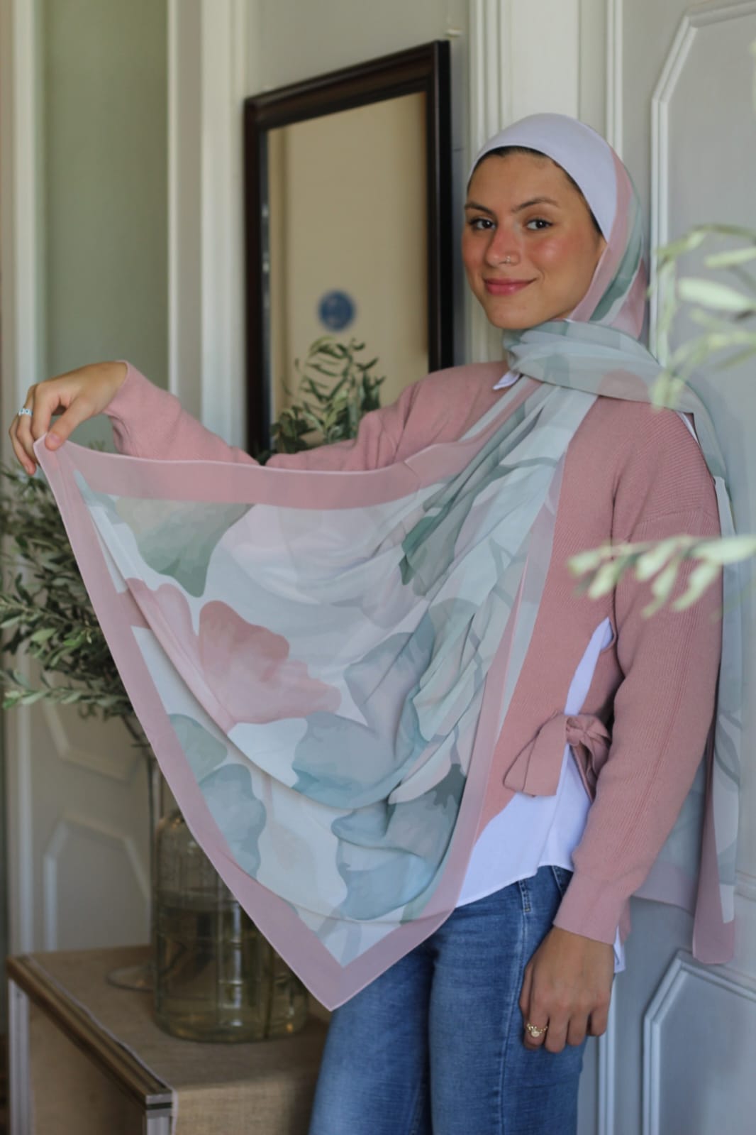 Pastel lover Elegant & Soft Modest Scarf for Women – Lightweight, All‑Day Comfort - حجاب أنيق – شال ناعم ومريح للنساء – خفيف - للاستخدام اليوم