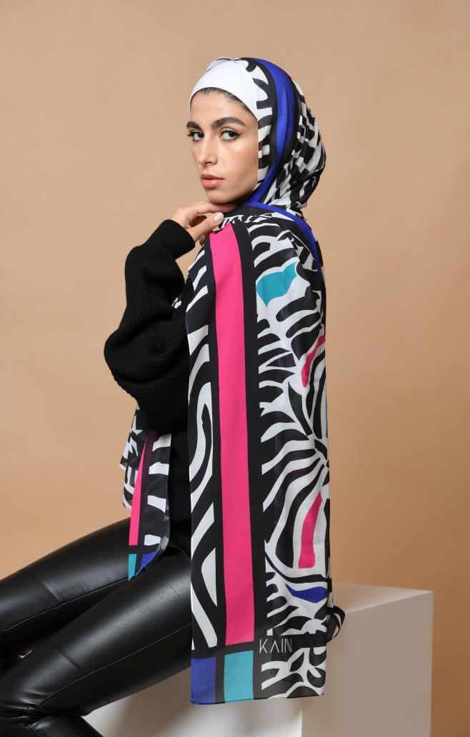 Zebra– Stylish and Lightweight Scarf Hijab for Comfortable Everyday Wear -حجاب شال أنيق وخفيف للبس اليومي المريح