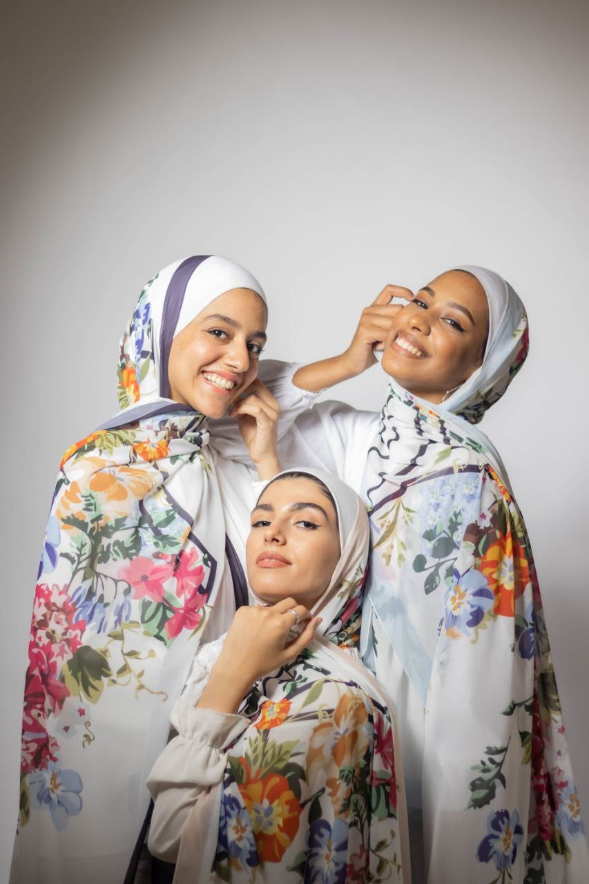 Love Garden – Soft and Airy Scarf Hijab for a Gentle and Elegant Daily Look | حجاب شال ناعم وخفيف لإطلالة يومية رقيقة وأنيقة