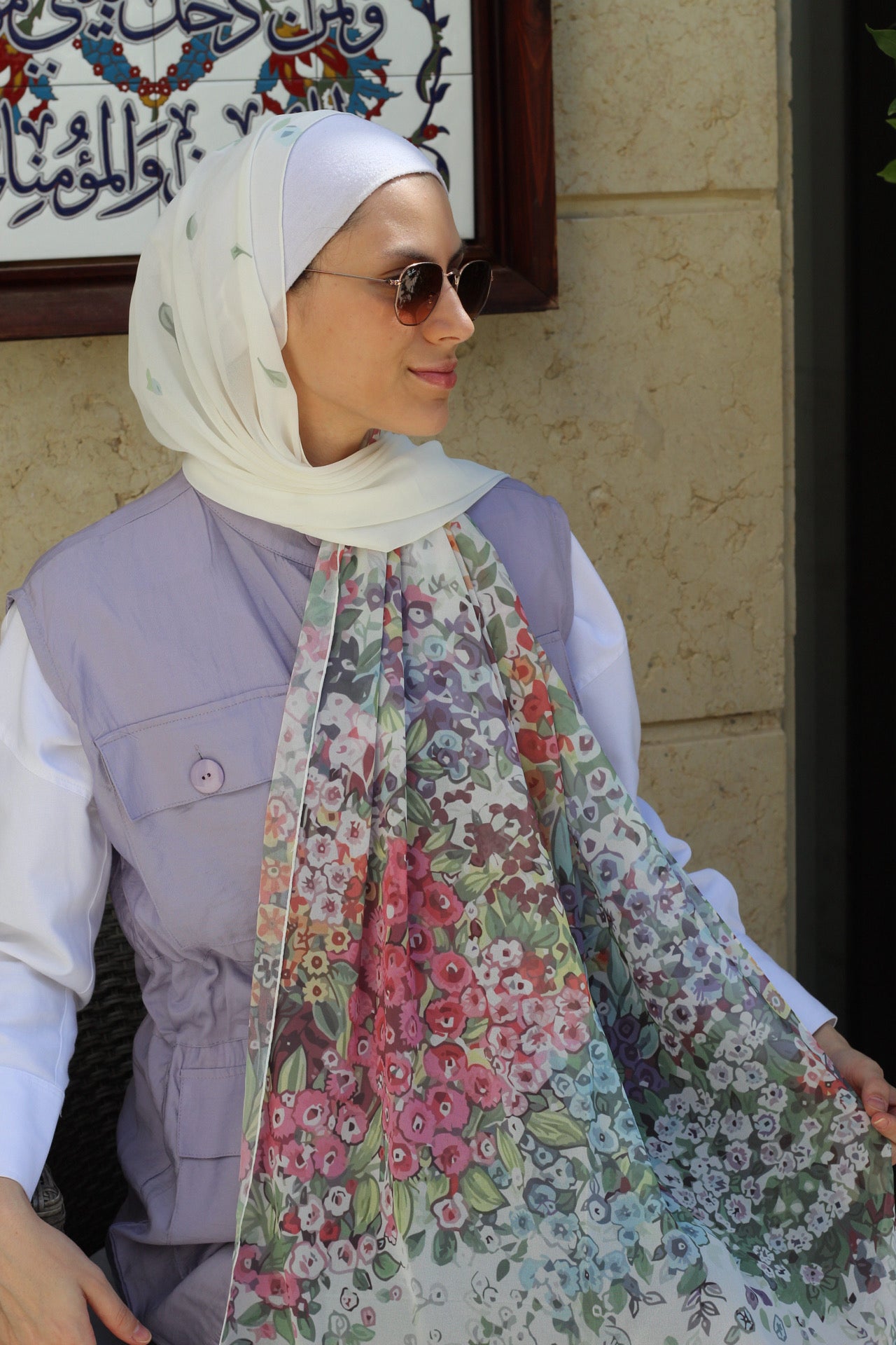 FLORINA– Elegant, Soft, Comfortable, and Easy-to-Wear Daily Scarf Hijab -حجاب شال أنيق ناعم مريح سهل لبسه يومياً