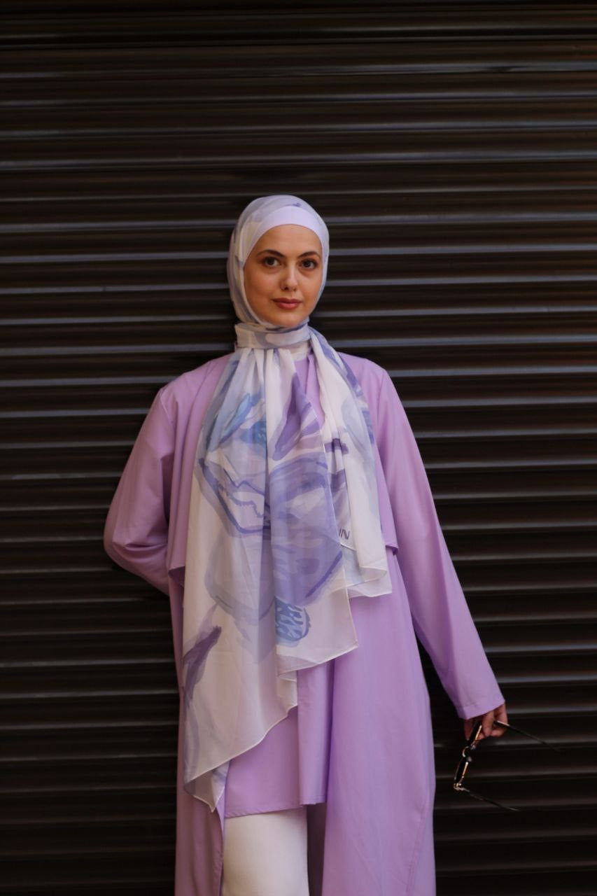Purple Mist – Soft and Flowing Scarf Hijab for a Calm and Elegant Everyday Look | حجاب شال ناعم ومتدفق لإطلالة يومية هادئة وأنيقة