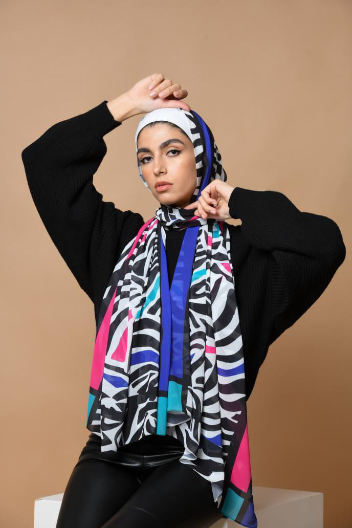 Zebra– Stylish and Lightweight Scarf Hijab for Comfortable Everyday Wear -حجاب شال أنيق وخفيف للبس اليومي المريح