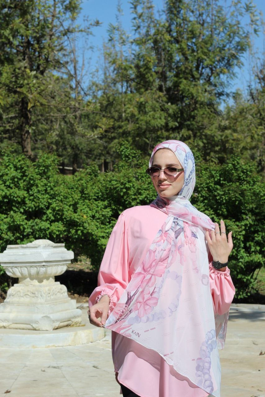 Pink Pearls Elegant & Soft Modest Scarf for Women – Lightweight, All‑Day Comfort - حجاب أنيق – شال ناعم ومريح للنساء – خفيف - للاستخدام اليوم