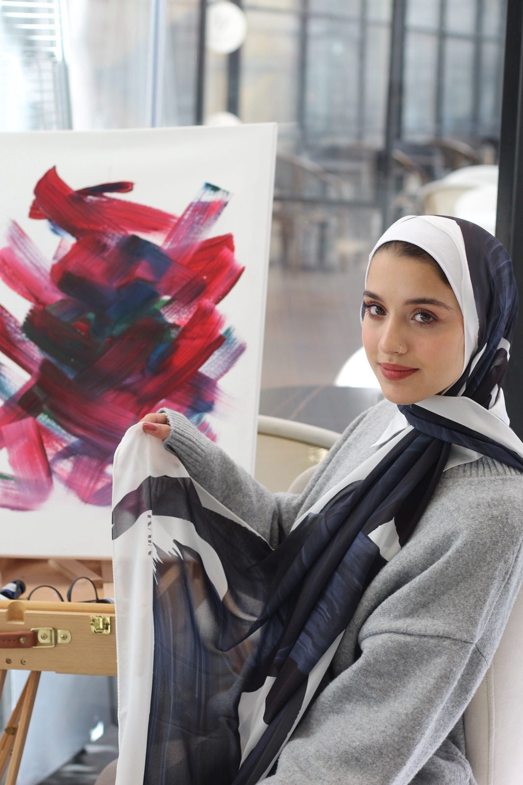 Ink– Soft, Elegant, and Comfortable Daily Scarf Hijab for Effortless Style-حجاب شال ناعم أنيق ومريح للبس اليومي بسهولة وأناقة