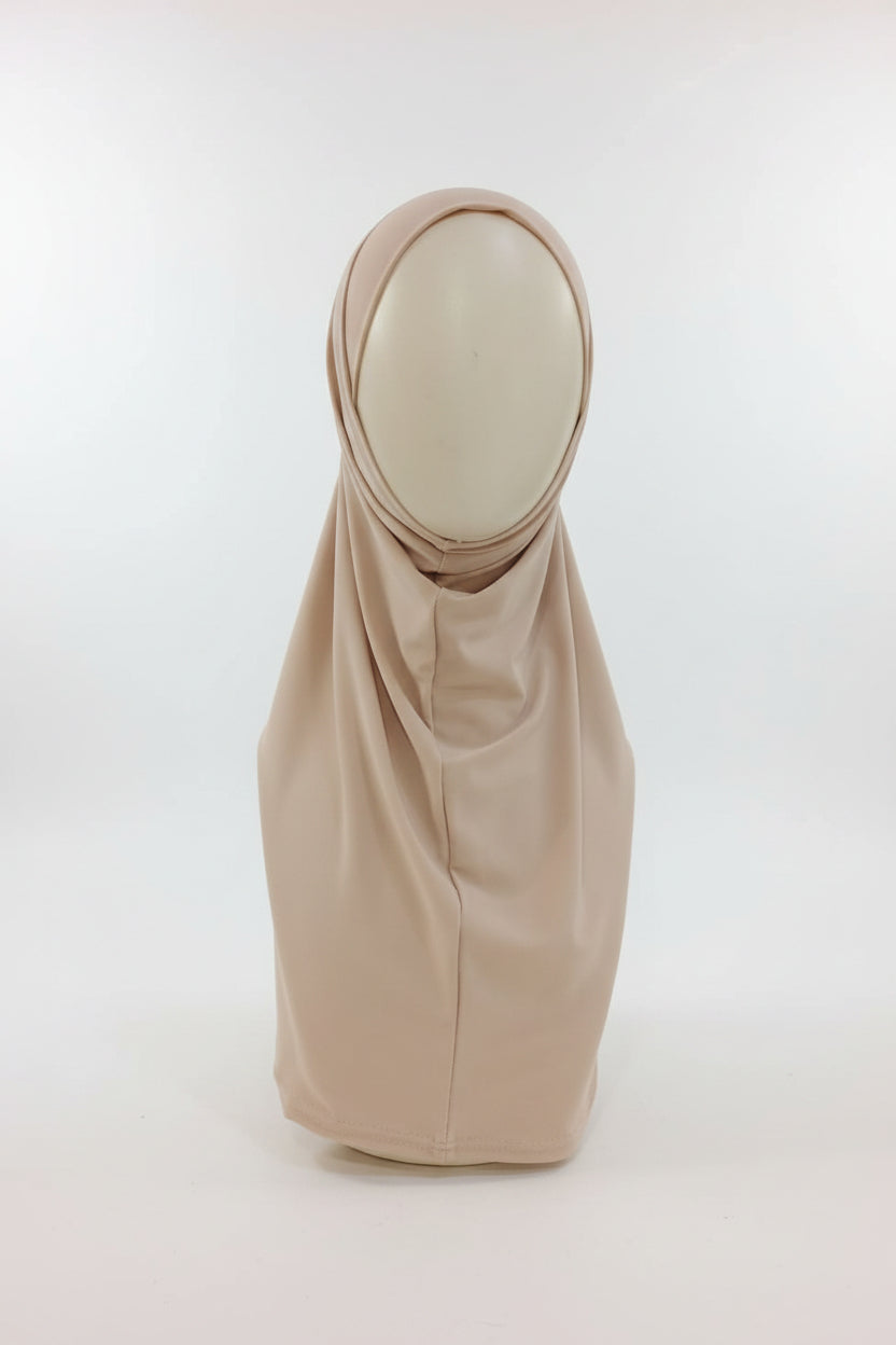 حجاب أميرة ليكرا جاهز (بيج)